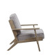Beach Bungalow Wood & Light Grey Fabric Lounge Chair